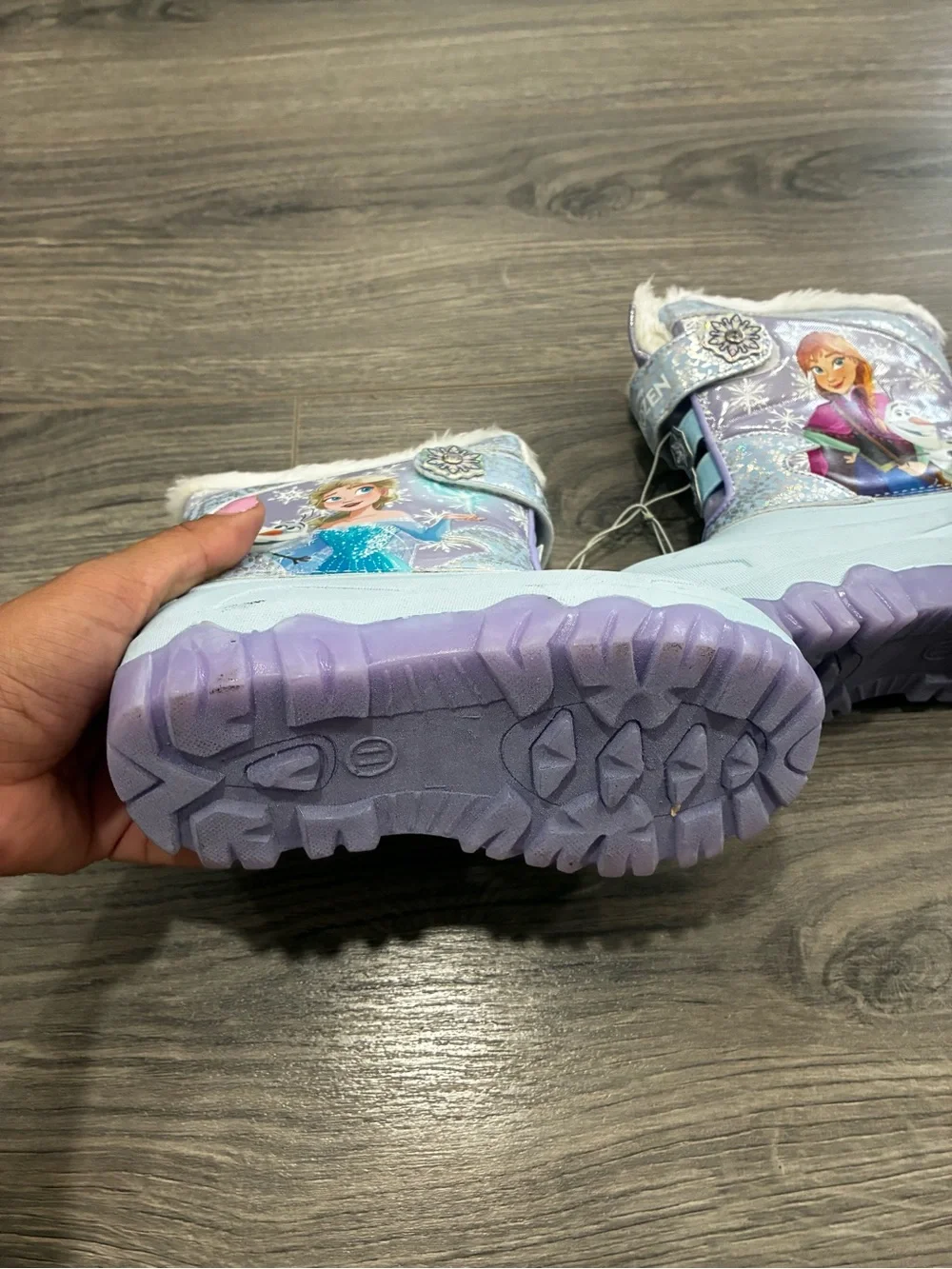 Disney Frozen Light Blue and Purple Girls Snow Boots